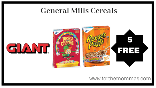 Giant: 5 FREE General Mills Cereals Starts Today! {Reminder}