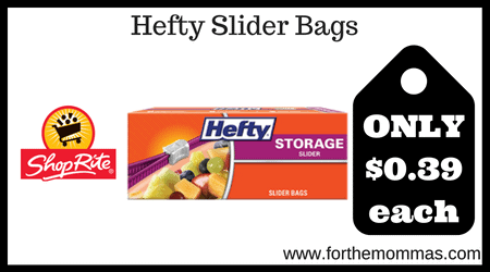 ShopRite: Hefty Slider Bags ONLY $0.39 Each Starting 7/15! {Still Available}