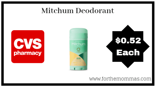 CVS: Mitchum Deodorant ONLY $0.52 each starting 7/22