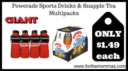 Powerade Sports Drinks & Snapple Tea Multipacks