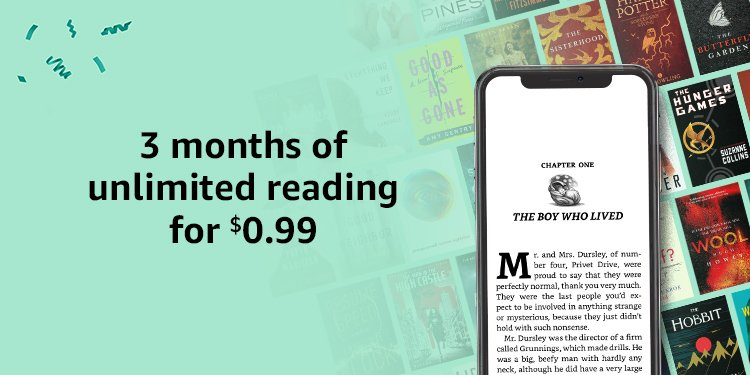 $0.99 for 3 Months of Kindle Unlimited (Reg. $29.97)