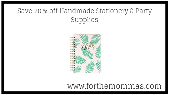 Save 20% off Handmade Stationery & Party Supplies - Amazon Prime Launch Deal