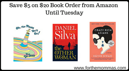 Save $5 on $20 Book Order from Amazon Until Tuesday