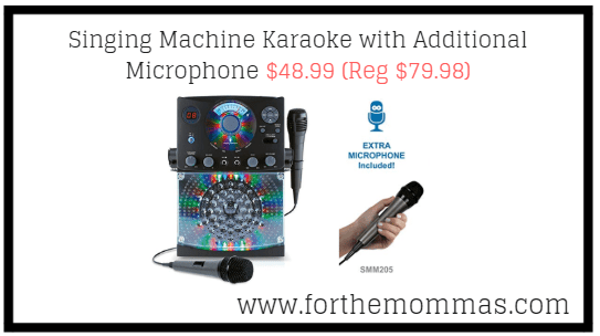 Singing Machine Karaoke with Additional Microphone $48.99 (Reg $79.98)