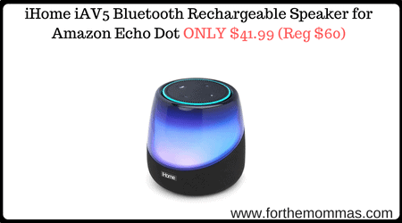 iHome iAV5 Bluetooth Rechargeable Speaker for Amazon Echo Dot 