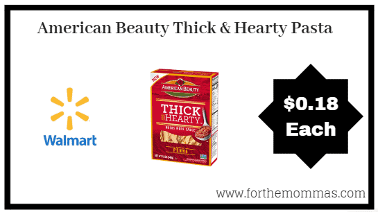 Walmart: American Beauty Thick & Hearty Pasta $0.18