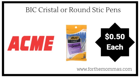 Acme: Bic Stationery Products Just $0.50 Each Thru 9/6!