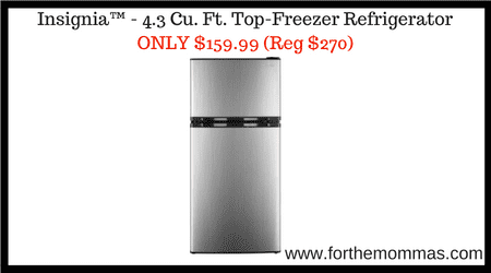 Insignia™ – 4.3 Cu. Ft. Top-Freezer Refrigerator ONLY $159.99 (Reg $270)