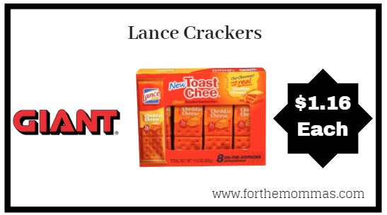 Giant: Lance Crackers Just $1.16 Each Thru 8/30!