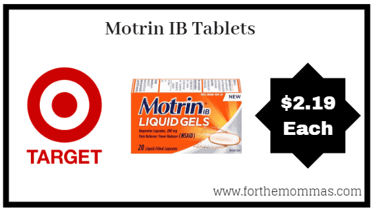Target: Motrin IB Tablets $2.19 (Reg $3.99)
