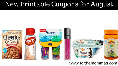 New Printable Coupons for August
