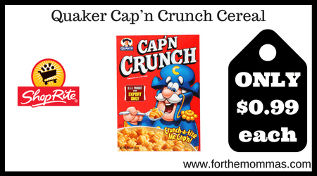 ShopRite: Cap’n Crunch Cereal