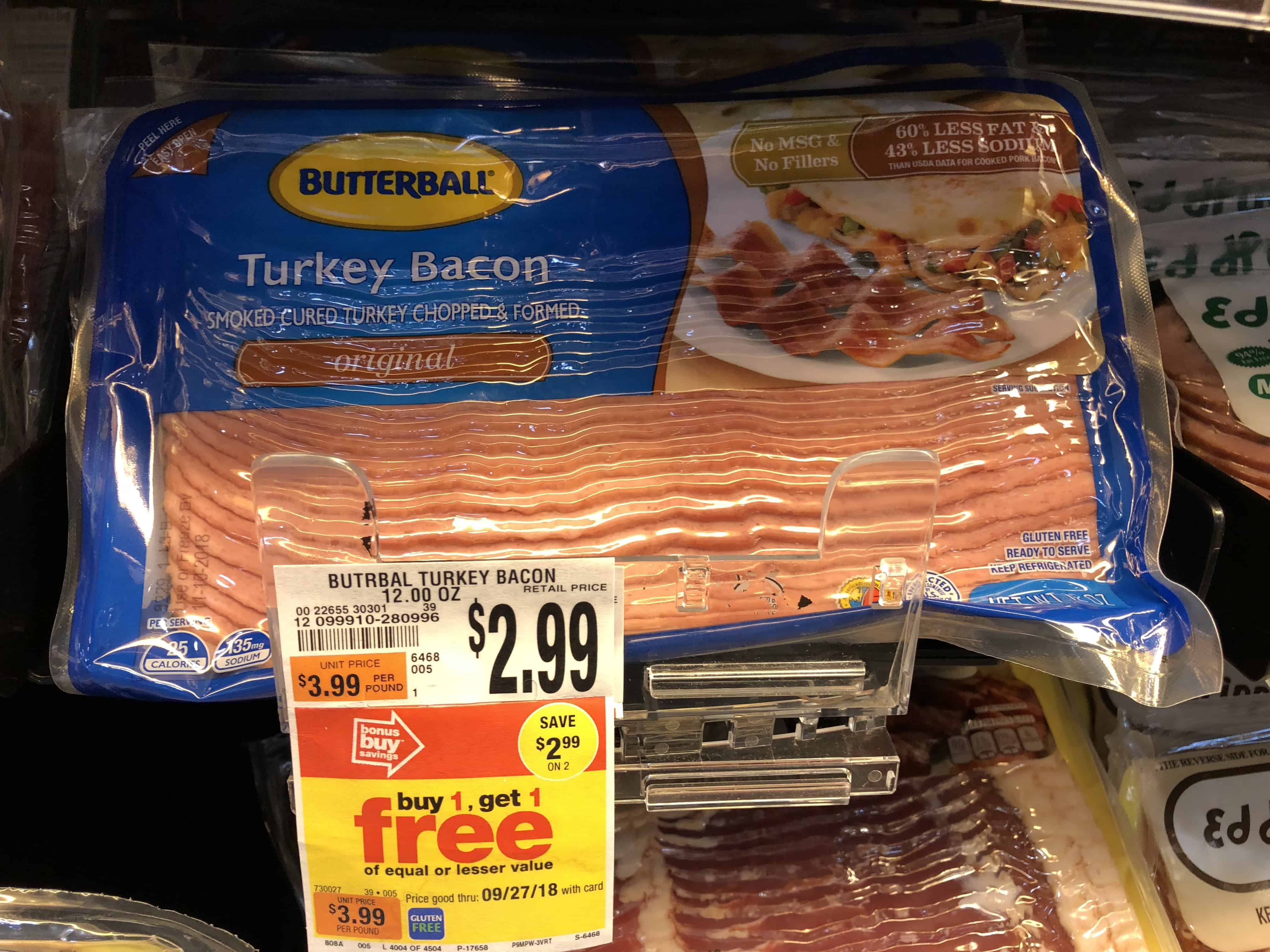Giant: Butterball Turkey Bacon ONLY $0.40 Each Thru 9/27!