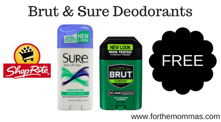 ShopRite: FREE Sure & Brut Deodorants Starting 11/11!