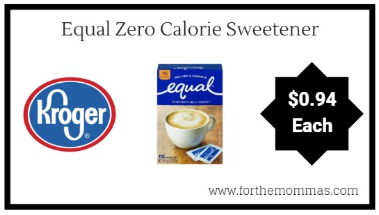 Kroger: Equal Zero Calorie Sweetener ONLY $0.94 (Reg $3.89)