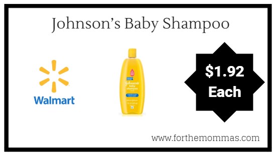 Walmart: Johnson’s Baby Shampoo $1.92 Each