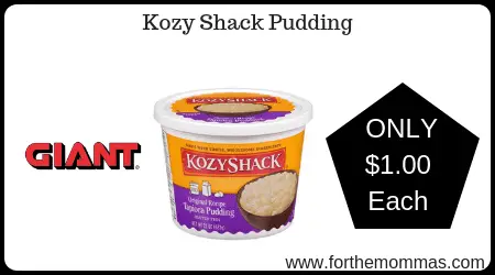 Giant: Kozy Shack Pudding Just $1.00 Each Starting 9/7!