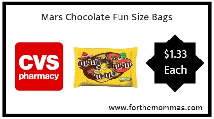 CVS: Mars Chocolate Fun Size Bags ONLY $1.33 Each Starting 9/23