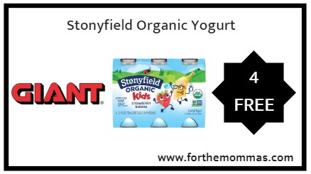 Giant: 4 Free Stonyfield Organic Yogurt Products Starting 9/21!