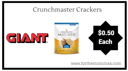 Giant: Crunchmaster Crackers ONLY $0.50 Thru 9/19!