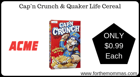 Cap’n Crunch & Quaker Life Cereal
