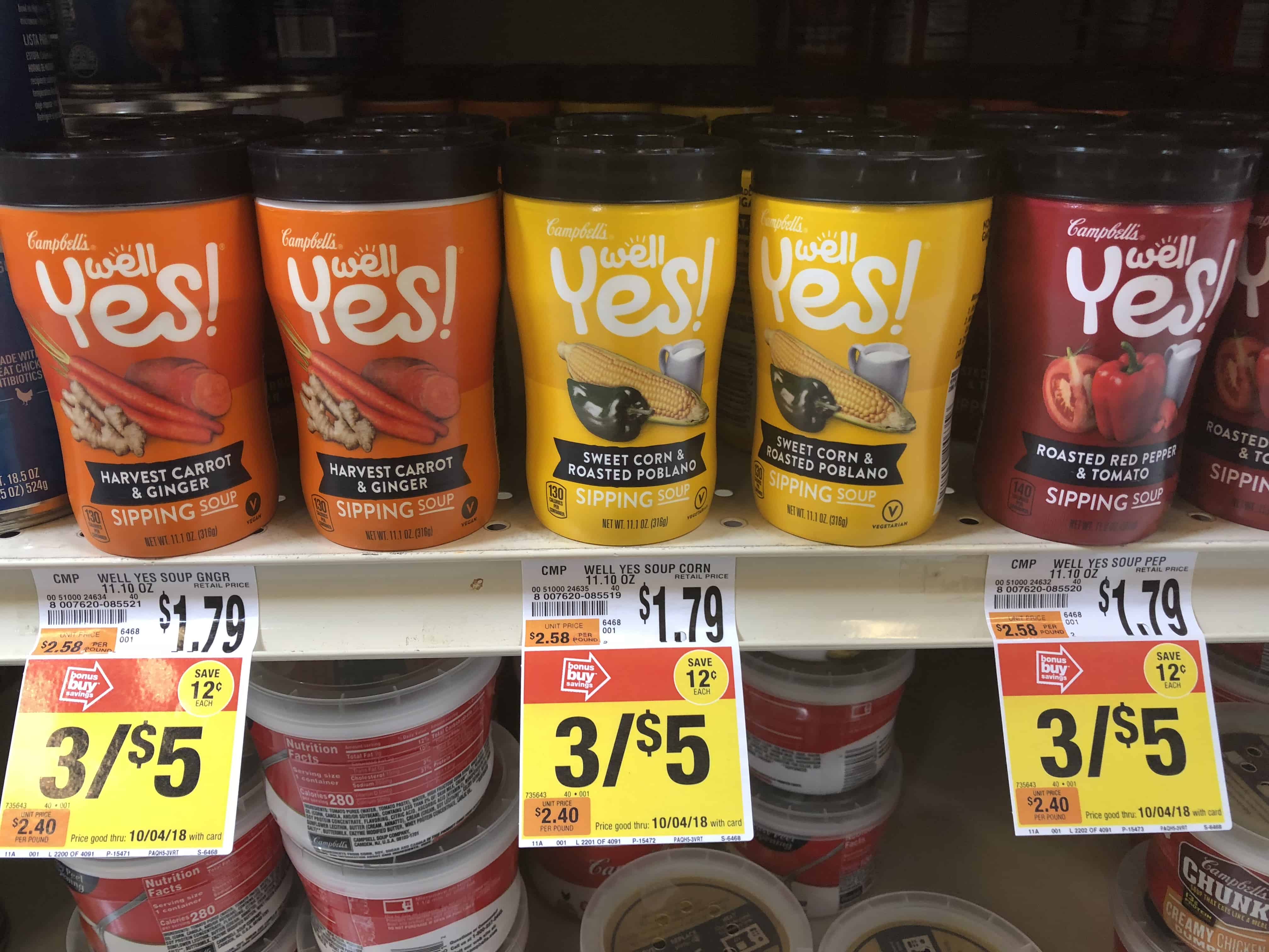 Giant: Campbell’s Well Yes Sipping Soups ONLY $0.17 Each Thru 10/4!