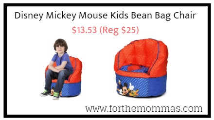 Disney Mickey Mouse Kids Bean Bag Chair $13.53 (Reg $25)