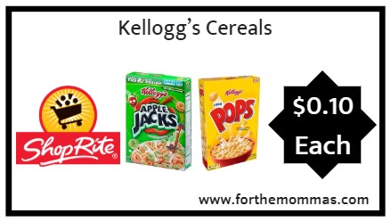 ShopRite: Kellogg’s Cereals ONLY $0.10 Each Starting 10/7!