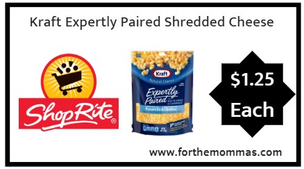 ShopRite: Kraft Expertly Paired Shredded Cheese Just $1.25 ...