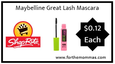 ShopRite: Maybelline Great Lash Mascara ONLY $0.12 Thru 10/27!