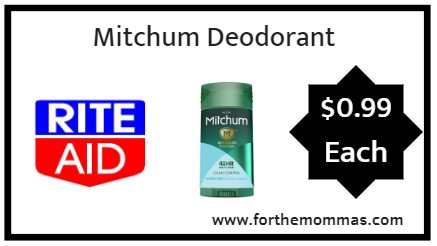 Rite Aid: Mitchum Deodorant ONLY $0.99 Starting 10/14
