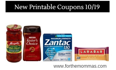 Newest Printable Coupons 10/19: Save On Mezzetta Peppers, Zantac, Nescafe & More