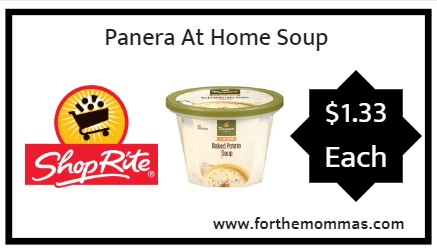 ShopRite: Panera At Home Soups JUST $1.33 Each Starting 10/14!