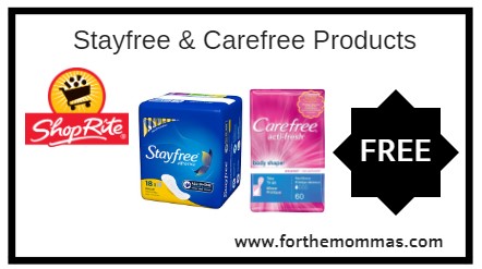 ShopRite: FREE Stayfree & Carefree Products Thru 10/27!