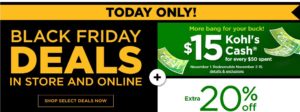 Kohl's Black Friday Deals Only Today!!