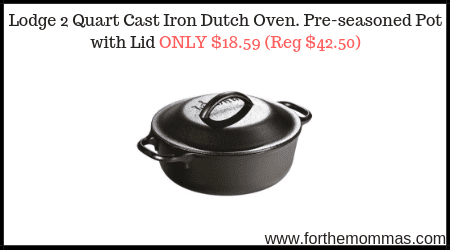 Lodge 2 Quart Cast Iron Dutch Oven. Pre-seasoned Pot with Lid 