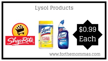 ShopRite: Lysol Products JUST $0.99 Each Thru 12/1!