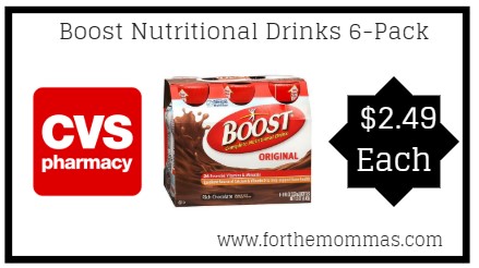 CVS: Updated! Boost Nutritional Drinks 6-Pack ONLY $2.49 Each Thru 12/8