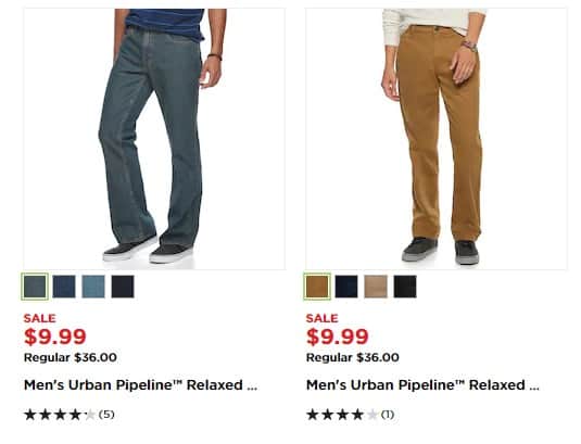 Kohl’s: Men’s Urban Pipeline Jeans and Pants $7.49