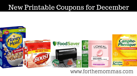 New Printable Coupons for December