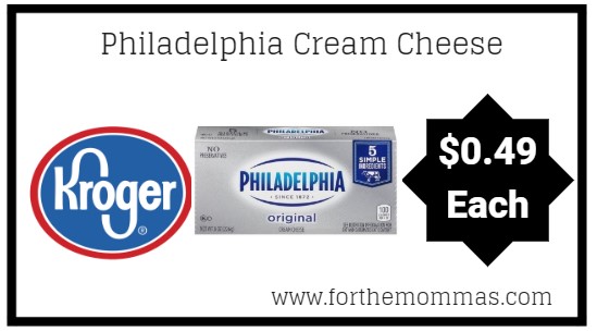 Kroger: Philadelphia Cream Cheese ONLY $0.49 (Reg $2.19)