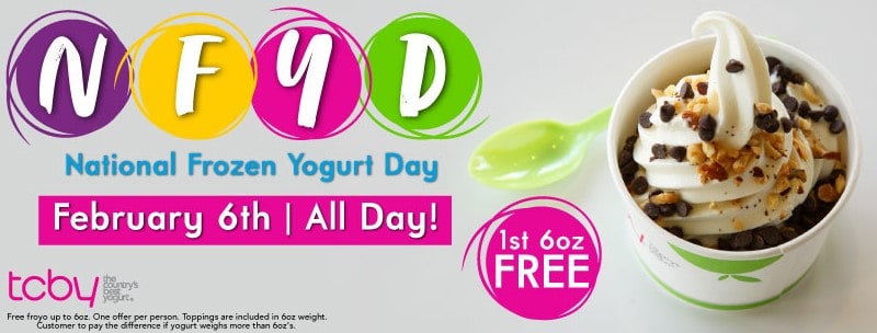 Free Froyo on Feb. 6th at TCBY