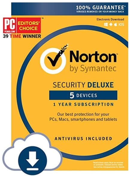 Norton Security Deluxe – 5 Devices $29.99 (Reg $80)