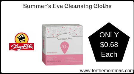 ShopRite: Summer’s Eve Cleansing Cloths ONLY $0.68 Each Starting 1/26!