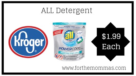 Kroger: ALL detergent ONLY $1.99