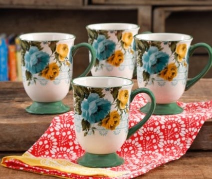 The Pioneer Woman 18-Ounce Latte Mug Set, Set of 4 $9.99 (Reg $17)