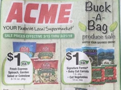 Acme: Buck-A-Bag Produce Sale Starting 3/15!