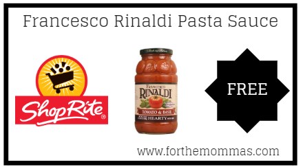ShopRite: FREE Francesco Rinaldi Pasta Sauce Starting 3/13!