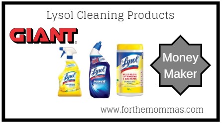 Giant: 5 FREE Lysol Cleaning Products + $5.00 Moneymaker Starting 3/29!