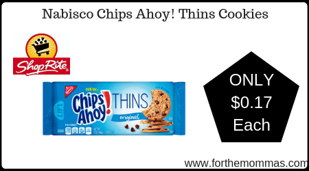 ShopRite: Nabisco Chips Ahoy! Thins Cookies ONLY $0.17 Each Starting 10/6!